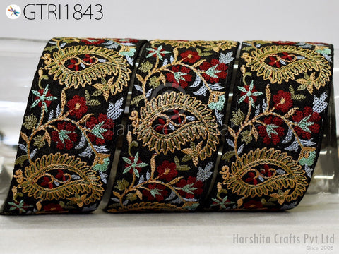 9 Yard Indian 5CM Decorative Embroidery Fabric Trim Dress Embellish Crafting Sewing Indian Sari Border Paisley Embroidered Clutches Ribbon