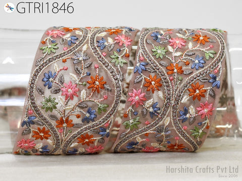 9 Yard Embroidery Fabric 6CM Trim Dresses Sewing Indian Embellishments DIY Crafting Wear Saree Sari Border Embroidered Ribbon Dress Costume