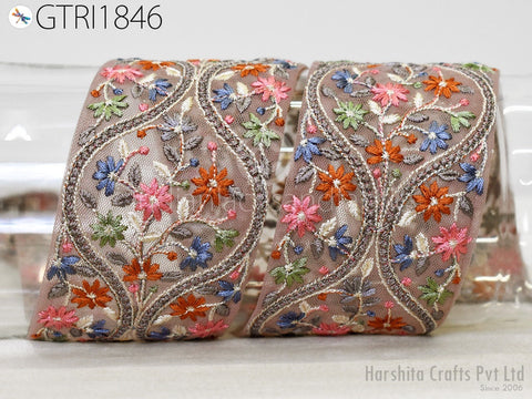 9 Yard Embroidery Fabric 6CM Trim Dresses Sewing Indian Embellishments DIY Crafting Wear Saree Sari Border Embroidered Ribbon Dress Costume