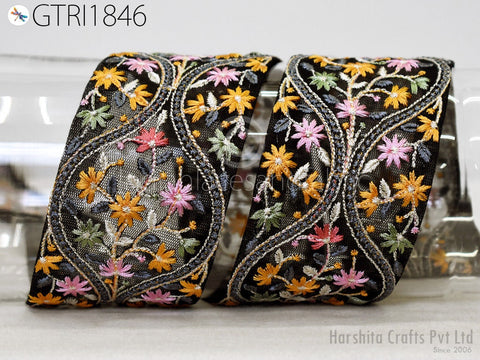 9 Yard Embroidery Fabric 6CM Trim Dresses Sewing Indian Embellishments DIY Crafting Wear Saree Sari Border Embroidered Ribbon Dress Costume