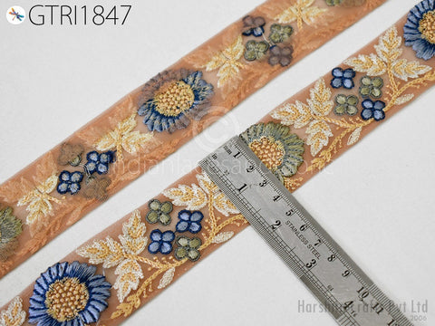 9 Yard Indian 4cm Trim Sari Border DIY Crafting Ribbon Sewing Fabric Embroidered Decorative Costumes Cushion Curtain Home Decor Trimming