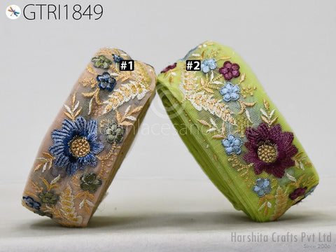 9 Yard Indian 5cm Embroidered Fabric Trim Embellishment Saree Ribbon Sewing Crafting Embroidery Border Wedding Dress Trimmings Cushion Cover