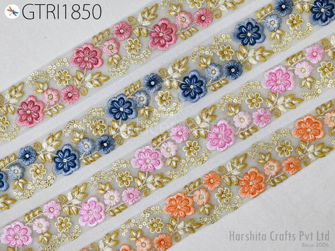 9 Yard Indian Costume 4 CM Trim Sari Border DIY Crafting Ribbon Sewing Fabric Embroidered Decorative Costumes Cushion Home Decor Trimming