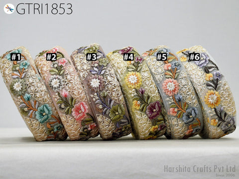 9 Yard Indian 4 CM Trim Decor Sari Border DIY Crafting Ribbon Sewing Embroidered Decorative Costumes Cushion Curtain Home Decor Trimming