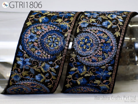 9 Yard Indian Embroidery 5cm Sari Trim Embroidered Wedding lehenga Border Saree Cushions Cover Sewing Crafting Curtains Headbands Ribbon