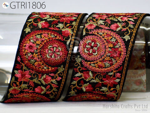 9 Yard Indian Embroidery 5cm Sari Trim Embroidered Wedding lehenga Border Saree Cushions Cover Sewing Crafting Curtains Headbands Ribbon