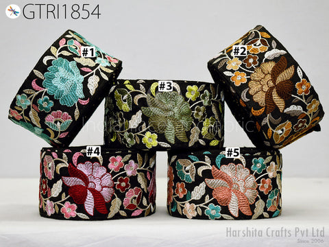 9 Yard Embroidered 7cm Trim Indian Embellishment Embroidery Saree Ribbon Sewing DIY Crafting Cushion Covers Border Wedding Trimmings Curtain