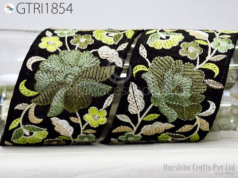 9 Yard Embroidered 7cm Trim Indian Embellishment Embroidery Saree Ribbon Sewing DIY Crafting Cushion Covers Border Wedding Trimmings Curtain