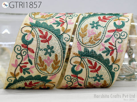 9 Yard Embroidered Fabric 5cm Trim Embroidery Embellishment Sewing Costume Cushion DIY Ribbon Sewing Crafting Border Indian Dress Lace