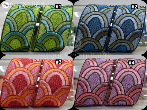 9 Yard Indian Ribbon 5cm Trim Decor Sari Border DIY Crafting Sewing Fabric Embroidered Decorative Costumes Cushion Curtain Home Decor Trim