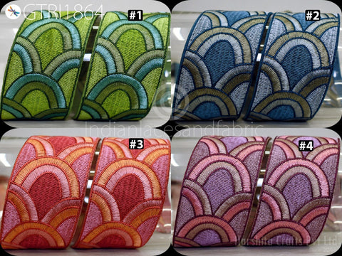 9 Yard Indian Ribbon 5cm Trim Decor Sari Border DIY Crafting Sewing Fabric Embroidered Decorative Costumes Cushion Curtain Home Decor Trim