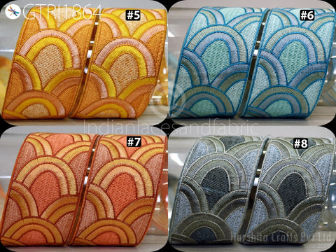 9 Yard Indian Ribbon 5cm Trim Decor Sari Border DIY Crafting Sewing Fabric Embroidered Decorative Costumes Cushion Curtain Home Decor Trim