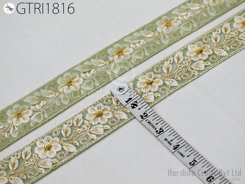 9 Yard Embroidery Fabric 4cm Trim Embellishment Embroidered Sari Ribbons Sewing DIY Crafting Border Indian Trimming Cushion Laces Home Decor