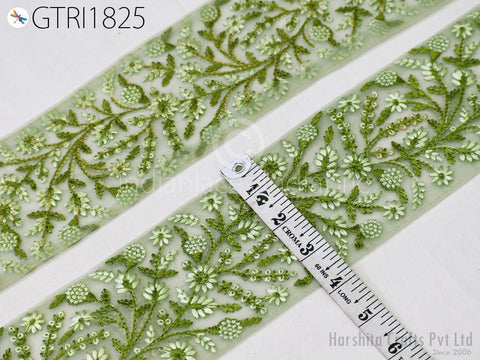 3 Yard Embroidered Trim 9cm Indian Lehenga Sari Border DIY Crafting Fabric Saree Sewing Decorative Beach Bags Trimmings Ribbons Home Decor