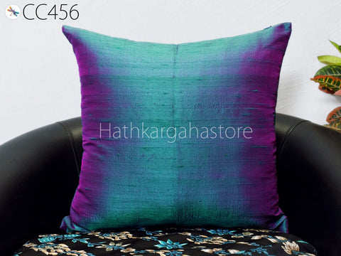 Iridescent Green Dupioni Silk Throw Pillow Cover Cushion Cover Decorative Pure Silk Pillowcase Home Decor House Warming Bridal Shower Gift