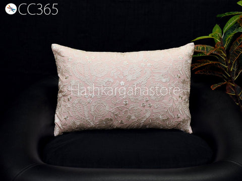 Embroidered Lumbar Throw Pillow Rectangle Decorative Home Decor Sham Pillow Cover Embroidery Cushion Cover House Warming Bridal Shower Gift