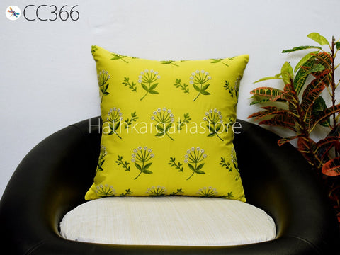 Yellow Embroidered Throw Pillow Square Decorative Home Decor Pillow Cover Handmade Embroidery Cushion Cover House Warming Bridal Shower Gift