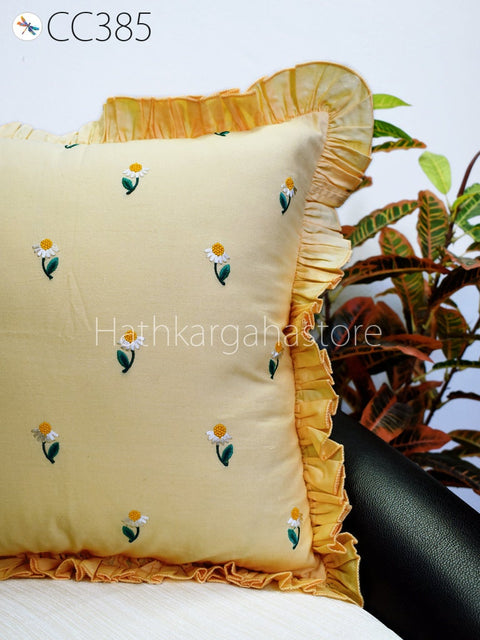 Handmade Embroidered Throw Pillow Velvet Cushion Cover Handmade Luxury Home Decor