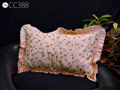 Handmade Embroidery Throw Pillow Decorative Home Decor Pillow Cover Silk Pillowcase Cushion Cover