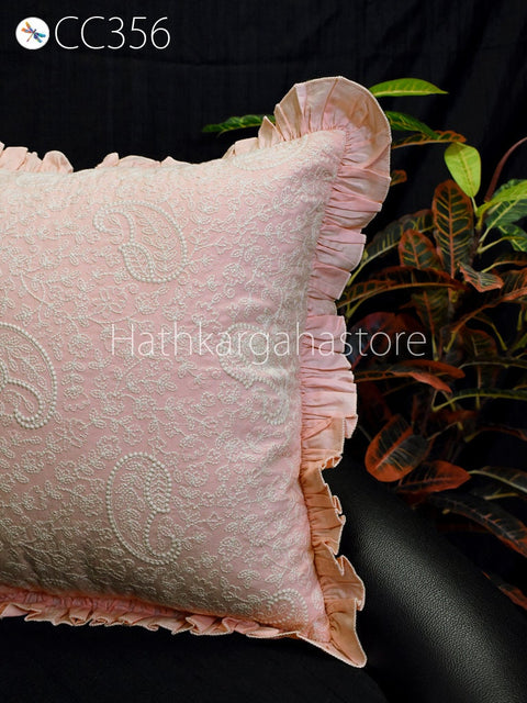 Embroidered Cushion Cover Handmade Embroidery Throw Pillow Decorative Home Decor Pillowcase