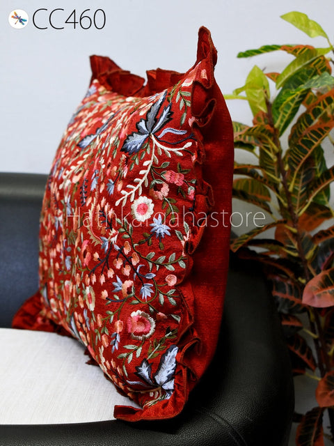 Embroidered Cushion Cover Handmade Embroidery Throw Pillow Decorative Home Decor Pillowcase