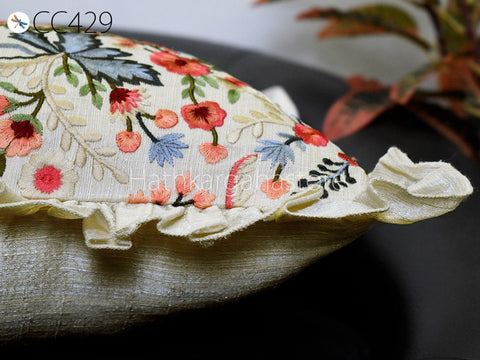 Handmade Embroidered Throw Pillow Velvet Cushion Cover Handmade Luxury Home Decor