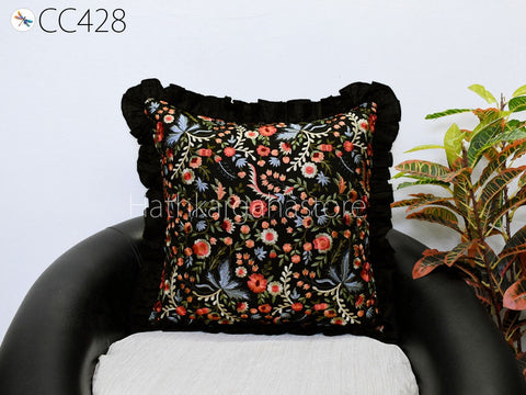 Custom Cushion Cover Embroidery 16x16 Throw Pillow Home Decor Embroidered Square Frill Pillowcases