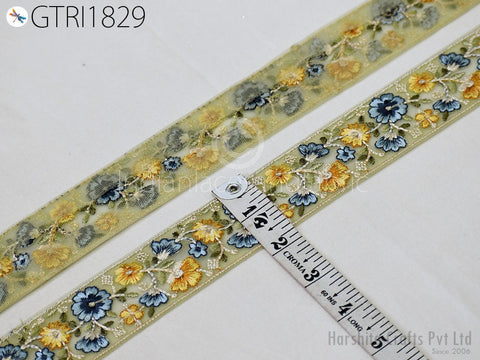 9 Yard Embroidery Fabric 45mm Trim Cushion Covers Embellishment Embroidered Saree Sewing Crafting Border Indian Wedding Dress Gown Tape