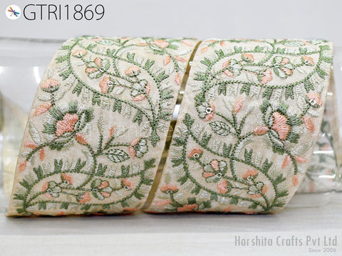 9 Yard Indian Embroidery 6CM Sari Trim Dress Embroidered Wedding lehenga Border Saree Cushions Cover Sewing Craft Curtains Headbands Ribbon