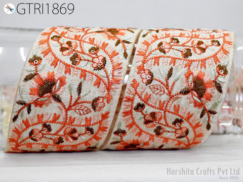 9 Yard Indian Embroidery 6CM Sari Trim Dress Embroidered Wedding lehenga Border Saree Cushions Cover Sewing Craft Curtains Headbands Ribbon