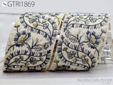 9 Yard Indian Embroidery 6CM Sari Trim Dress Embroidered Wedding lehenga Border Saree Cushions Cover Sewing Craft Curtains Headbands Ribbon