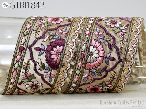 9 Yard Indian Embroidery 6 MM Trim Embroidered Wedding lehenga Border Saree Cushions Cover Sewing Crafting Curtains Headbands Ribbon