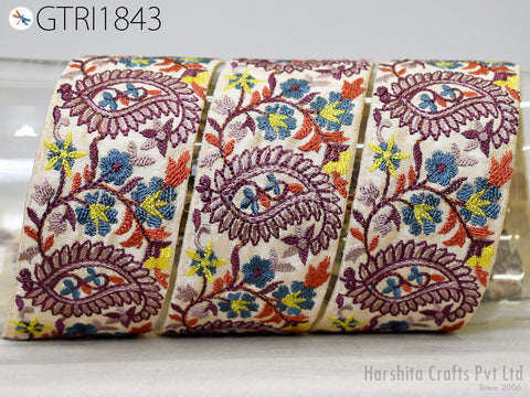 9 Yard Indian 5CM Decorative Embroidery Fabric Trim Dress Embellish Crafting Sewing Indian Sari Border Paisley Embroidered Clutches Ribbon