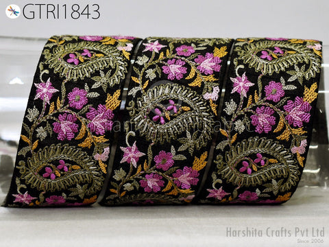 9 Yard Indian 5CM Decorative Embroidery Fabric Trim Dress Embellish Crafting Sewing Indian Sari Border Paisley Embroidered Clutches Ribbon
