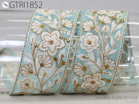 9 Yard Indian Sari Embellishments Embroidery 5 Cm Trim Embroidered Saree Ribbon Cushions Sewing Crafting Trimmings Curtains Headbands Border