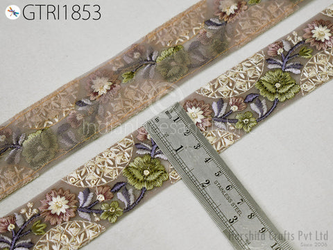 9 Yard Indian 4 CM Trim Decor Sari Border DIY Crafting Ribbon Sewing Embroidered Decorative Costumes Cushion Curtain Home Decor Trimming