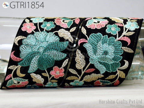 9 Yard Embroidered 7cm Trim Indian Embellishment Embroidery Saree Ribbon Sewing DIY Crafting Cushion Covers Border Wedding Trimmings Curtain