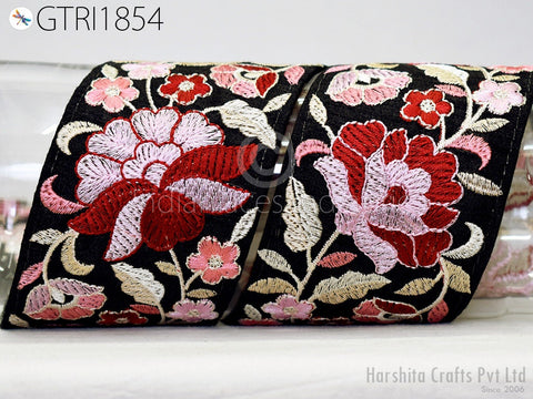 9 Yard Embroidered 7cm Trim Indian Embellishment Embroidery Saree Ribbon Sewing DIY Crafting Cushion Covers Border Wedding Trimmings Curtain