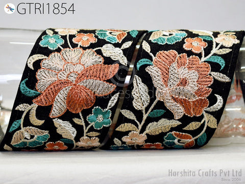 9 Yard Embroidered 7cm Trim Indian Embellishment Embroidery Saree Ribbon Sewing DIY Crafting Cushion Covers Border Wedding Trimmings Curtain