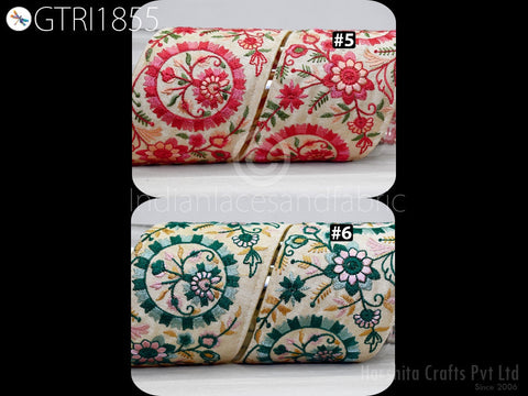 9 Yard Embroidered Fabric 8cm Trim Indian Embroidery Sari Border Crafting Saree Sewing Decorative Beach Bag Cushions Trimmings Ribbons Tape