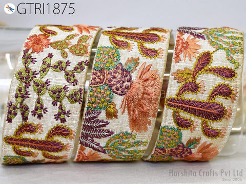 9 Yard Indian Embellishment Embroidered Fabric Trim Saree Ribbon Crafting Sewing Embroidery Border Wedding Dress Trimmings Cushion Covers