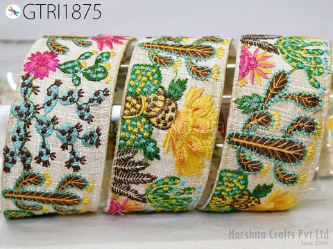 9 Yard Indian Embellishment Embroidered Fabric Trim Saree Ribbon Crafting Sewing Embroidery Border Wedding Dress Trimmings Cushion Covers