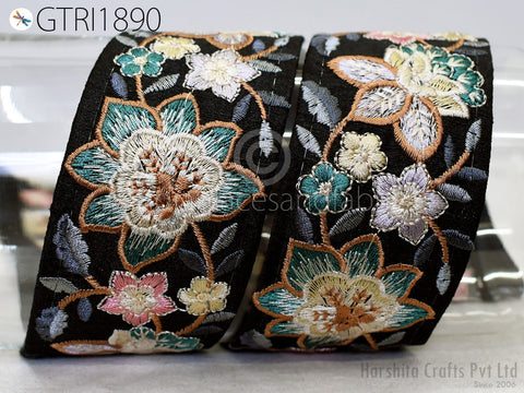 9 Yard Indian 55mm Embroidered Sewing DIY Crafting Embroidery Wedding Dresses Dolls Bags Cushion Covers Table Runners Floral Skirts Hand Bag