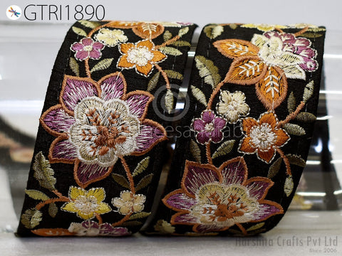 9 Yard Indian 55mm Embroidered Sewing DIY Crafting Embroidery Wedding Dresses Dolls Bags Cushion Covers Table Runners Floral Skirts Hand Bag