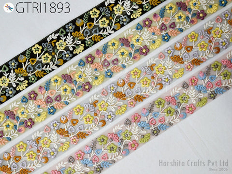 9 Yard Indian 5cm Embroidered Embroidery Trim Sewing DIY Crafting Summer Women Dresses Doll Bag Lace Home Decor Curtain Table Runner