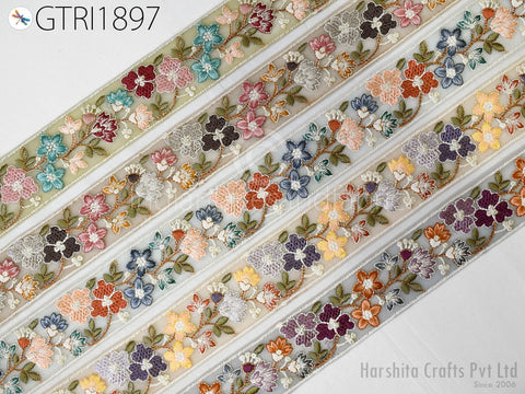 9 Yard Embroidered Saree Ribbon Indian Sari Embellishments Embroidery Trim Cushions Sewing Crafting Trimmings Curtains Headbands Border