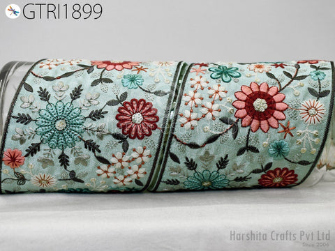 9 Yard Embroidered 10cm Trimmings Fabric Trims Indian Embroidery Sari Border Laces Ribbon Decorative Sewing Saree Dresses Home Decor