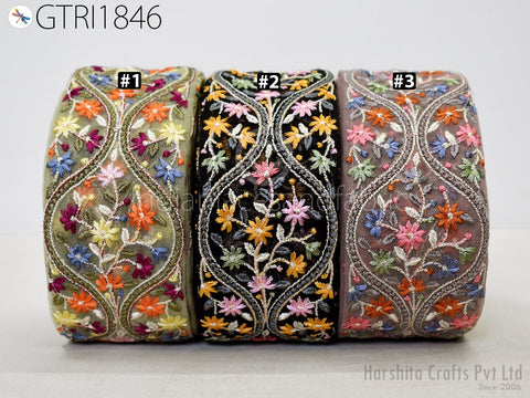 9 Yard Embroidery Fabric 6CM Trim Dresses Sewing Indian Embellishments DIY Crafting Wear Saree Sari Border Embroidered Ribbon Dress Costume