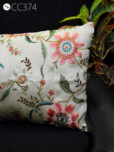 Dupioni Pure Silk Throw Pillow Lumbar Euro Sham 12X26 Handmade Luxury Home Decor