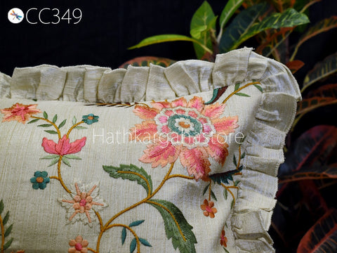Cotton Embroidery Cushion Cover Throw Lumbar Embroidered Decorative Home Decor Cushion Cover